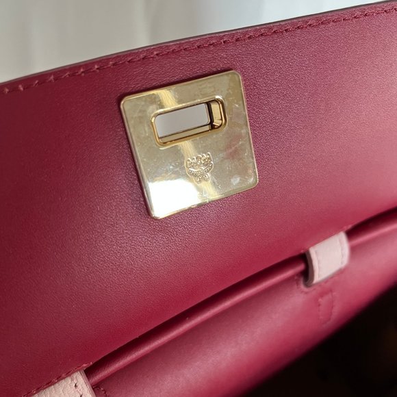 MCM Milla Leather Backpack Light Pink Leather Bag - Picture 11 of 14